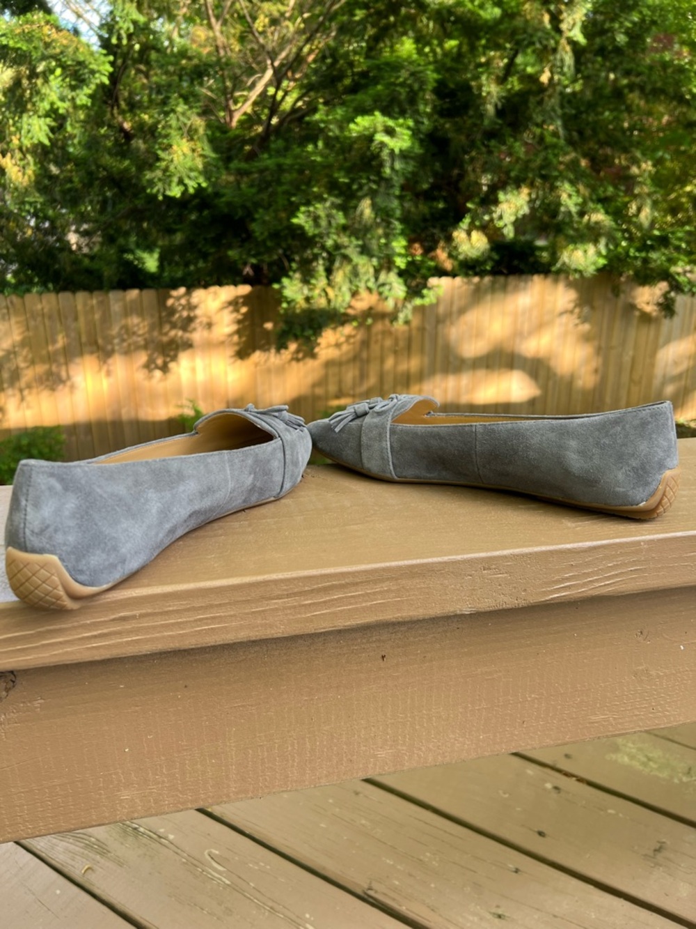 NWOT Talbots Suede Tassel Loafers - Gray 8.5 - Picture 4 of 6
